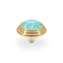 Load image into Gallery viewer, QUDO INTERCHANGEABLE OROLI TOP 13MM - SILKY SAGE DELITE CRYSTAL - GOLD PLATED
