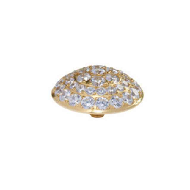 QUDO INTERCHANGEABLE PORTO CERVO TOP 13MM - CRYSTAL - GOLD PLATED