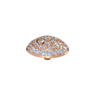QUDO INTERCHANGEABLE PORTO CERVO TOP 13MM - CRYSTAL - ROSE GOLD PLATED