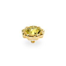 Load image into Gallery viewer, QUDO INTERCHANGEABLE ORGANICO TOP 8.5MM - LT TOPAZ CRYSTAL - GOLD PLATED
