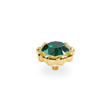 Load image into Gallery viewer, QUDO INTERCHANGEABLE ORGANICO TOP 8.5MM - EMERALD CRYSTAL - GOLD PLATED
