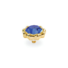 Load image into Gallery viewer, QUDO INTERCHANGEABLE ORGANICO TOP 8.5MM - SAPPHIRE CRYSTAL - GOLD PLATED
