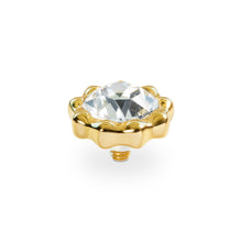 Load image into Gallery viewer, QUDO INTERCHANGEABLE ORGANICO TOP 12MM - CRYSTAL - GOLD PLATED
