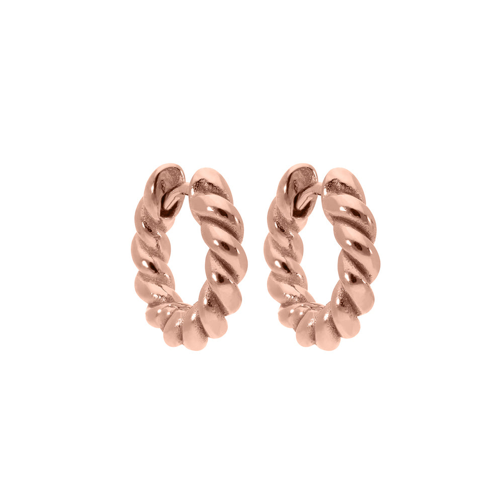 QUDO INTERCHANGEABLE HOOPS CANETRA ROSE GOLD PLATED Qudo