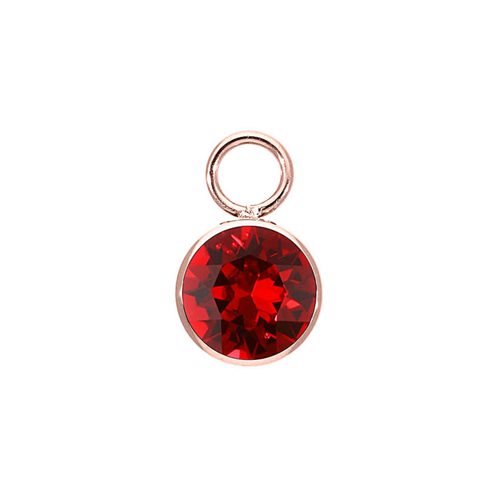 QUDO INTERCHANGEABLE BOTTONE CHARM - SCARLET - ROSE GOLD PLATED