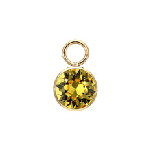 Load image into Gallery viewer, QUDO INTERCHANGEABLE BOTTONE CHARM - LIGHT TOPAZ - GOLD PLATED

