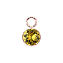 Load image into Gallery viewer, QUDO INTERCHANGEABLE BOTTONE CHARM - LIGHT TOPAZ - ROSE GOLD PLATED
