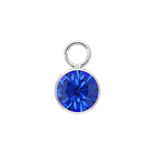 Load image into Gallery viewer, QUDO INTERCHANGEABLE BOTTONE CHARM - SAPPHIRE - STAINLESS STEEL
