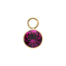 Load image into Gallery viewer, QUDO INTERCHANGEABLE BOTTONE CHARM - FUCHSIA - GOLD PLATED
