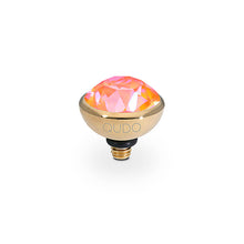 Load image into Gallery viewer, QUDO INTERCHANGEABLE BOTTONE TOP 10MM - ORANGE GLOW DELITE EUROPEAN CRYSTAL - GOLD PLATED
