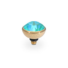 Load image into Gallery viewer, QUDO INTERCHANGEABLE BOTTONE TOP 10MM - LAGUNA DELITE EUROPEAN CRYSTAL - GOLD PLATED
