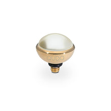 Load image into Gallery viewer, QUDO INTERCHANGEABLE BOTTONE TOP 10MM - CREAM CRYSTAL PEARL - GOLD PLATED
