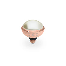 Load image into Gallery viewer, QUDO INTERCHANGEABLE BOTTONE TOP 10MM - CREAM CRYSTAL PEARL - ROSE GOLD PLATED
