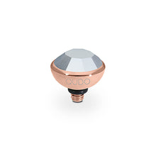 Load image into Gallery viewer, QUDO INTERCHANGEABLE BOTTONE TOP 10MM - CRYSTAL LABRADOR - ROSE GOLD PLATED
