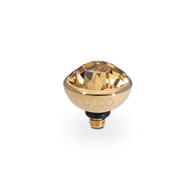 Load image into Gallery viewer, QUDO INTERCHANGEABLE BOTTONE TOP 10MM - LIGHT COLORADO TOPAZ CRYSTAL - GOLD PLATED
