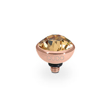 Load image into Gallery viewer, QUDO INTERCHANGEABLE BOTTONE TOP 10MM - LIGHT COLORADO TOPAZ CRYSTAL - ROSE GOLD PLATED
