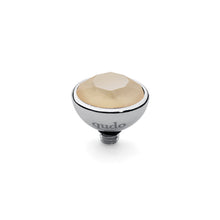 Load image into Gallery viewer, QUDO INTERCHANGEABLE BOTTONE TOP 10MM - IVORY CREAM EUROPEAN CRYSTAL - STAINLESS STEEL
