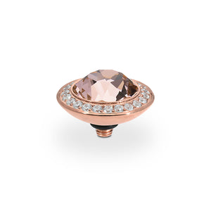 QUDO INTERCHANGEABLE TONDO DELUXE TOP 13MM - VINTAGE ROSE EUROPEAN CRYSTAL - ROSE GOLD PLATED