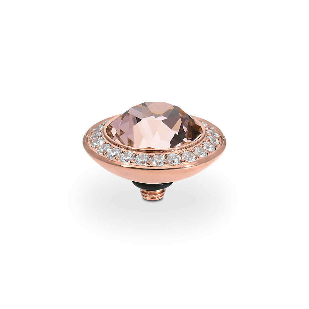 QUDO INTERCHANGEABLE TONDO DELUXE TOP 13MM - VINTAGE ROSE EUROPEAN CRYSTAL - ROSE GOLD PLATED