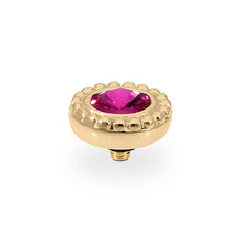 Load image into Gallery viewer, QUDO INTERCHANGEABLE GHIARE TOP 11MM - FUCHSIA CRYSTAL - GOLD PLATED
