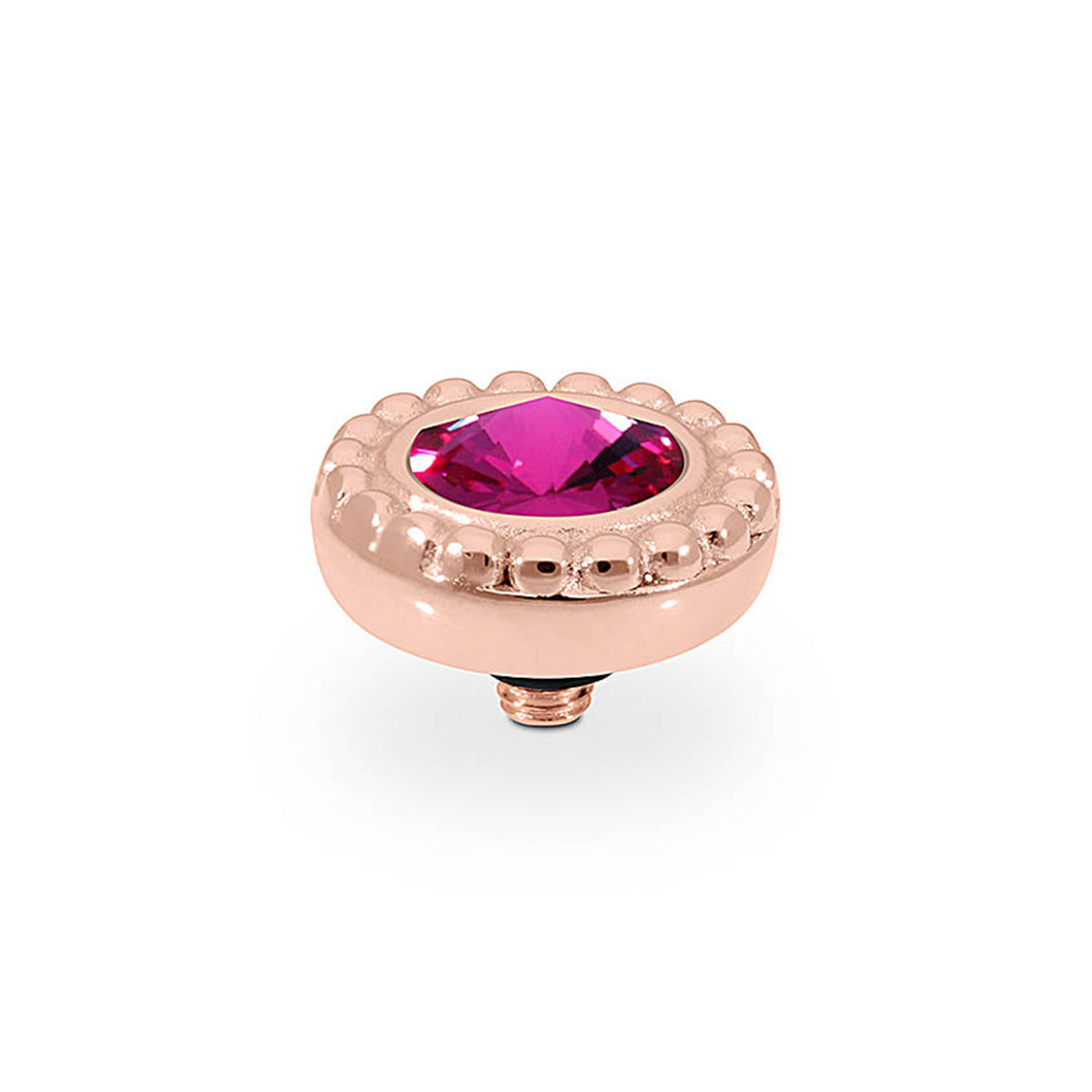 QUDO INTERCHANGEABLE GHIARE TOP 11MM - FUCHSIA CRYSTAL - ROSE GOLD PLATED