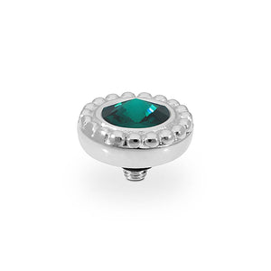 QUDO INTERCHANGEABLE GHIARE TOP 11MM - EMERALD CRYSTAL - STAINLESS STEEL