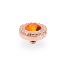 Load image into Gallery viewer, QUDO INTERCHANGEABLE GHIARE TOP 11MM - SUN CRYSTAL - ROSE GOLD PLATED
