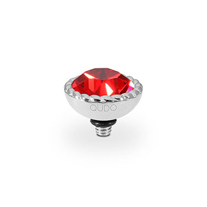 QUDO INTERCHANGEABLE BOCCONI TOP 11MM - SCARLET CRYSTAL - STAINLESS STEEL