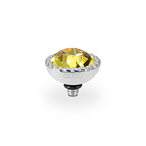 QUDO INTERCHANGEABLE BOCCONI TOP 11MM - LIGHT TOPAZ CRYSTAL - STAINLESS STEEL