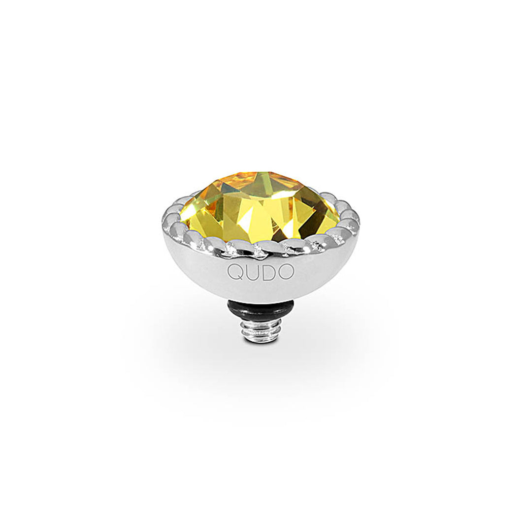 QUDO INTERCHANGEABLE BOCCONI TOP 11MM - LIGHT TOPAZ CRYSTAL - STAINLESS STEEL