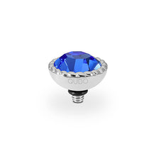 Load image into Gallery viewer, QUDO INTERCHANGEABLE BOCCONI TOP 11MM - SAPPHIRE CRYSTAL - STAINLESS STEEL
