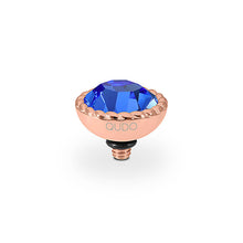 Load image into Gallery viewer, QUDO INTERCHANGEABLE BOCCONI TOP 11MM - SAPPHIRE CRYSTAL - ROSE GOLD PLATED
