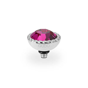 QUDO INTERCHANGEABLE BOCCONI TOP 11MM - FUCHSIA CRYSTAL - STAINLESS STEEL