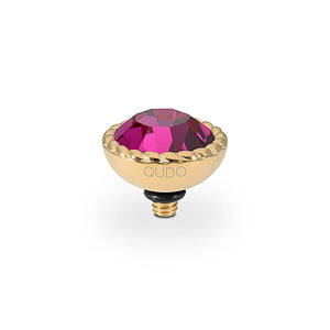 QUDO INTERCHANGEABLE BOCCONI TOP 11MM - FUCHSIA CRYSTAL - GOLD PLATED