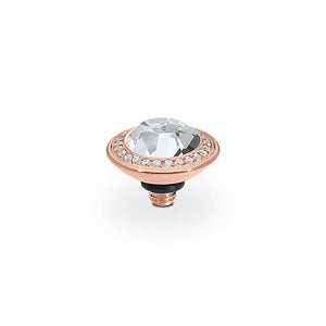 QUDO INTERCHANGEABLE TONDO DELUXE TOP 9MM - CRYSTAL - ROSE GOLD PLATED