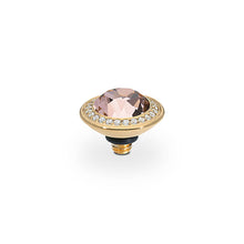 Load image into Gallery viewer, QUDO INTERCHANGEABLE TONDO DELUXE TOP 9MM - VINTAGE ROSE CRYSTAL - GOLD PLATED
