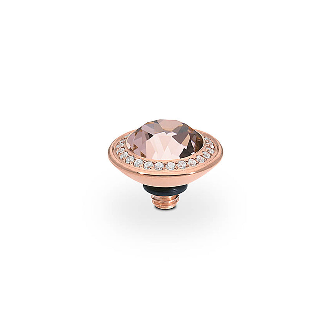 QUDO INTERCHANGEABLE TONDO DELUXE TOP 9MM - VINTAGE ROSE CRYSTAL - ROSE GOLD PLATED