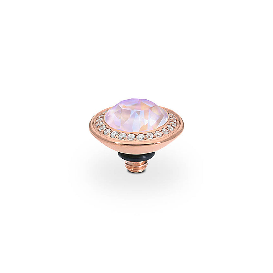 QUDO INTERCHANGEABLE TONDO DELUXE TOP 9MM - LAVENDER DELITE CRYSTAL - ROSE GOLD PLATED