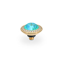 Load image into Gallery viewer, QUDO INTERCHANGEABLE TONDO DELUXE TOP 9MM - LAGUNA DELITE CRYSTAL - GOLD PLATED

