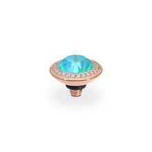Load image into Gallery viewer, QUDO INTERCHANGEABLE TONDO DELUXE TOP 9MM - LAGUNA DELITE CRYSTAL - ROSE GOLD PLATED
