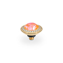 Load image into Gallery viewer, QUDO INTERCHANGEABLE TONDO DELUXE TOP 9MM - ORANGE GLOW DELITE CRYSTAL - GOLD PLATED
