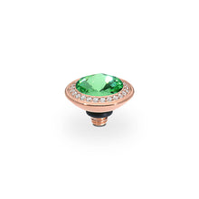 Load image into Gallery viewer, QUDO INTERCHANGEABLE TONDO DELUXE TOP 9MM - PERIDOT CRYSTAL - ROSE GOLD PLATED
