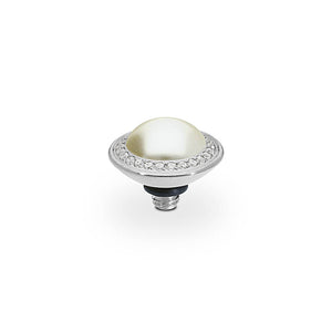 QUDO INTERCHANGEABLE TONDO DELUXE TOP 9MM - CREAM CRYSTAL PEARL - STAINLESS STEEL