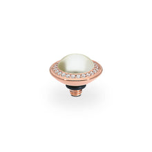 Load image into Gallery viewer, QUDO INTERCHANGEABLE TONDO DELUXE TOP 9MM - CREAM CRYSTAL PEARL - ROSE GOLD PLATED
