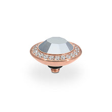 Load image into Gallery viewer, QUDO INTERCHANGEABLE TONDO DELUXE TOP 13MM - LABRADOR CRYSTAL - ROSE GOLD PLATED
