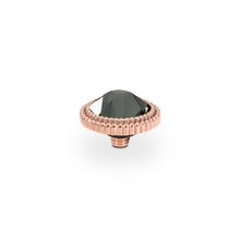 Load image into Gallery viewer, QUDO INTERCHANGEABLE FABERO FLAT TOP 10MM - BLACK DIAMOND CRYSTAL - ROSE GOLD PLATED
