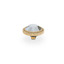 Load image into Gallery viewer, QUDO INTERCHANGEABLE FABERO FLAT TOP 10MM - CRYSTAL - GOLD PLATED
