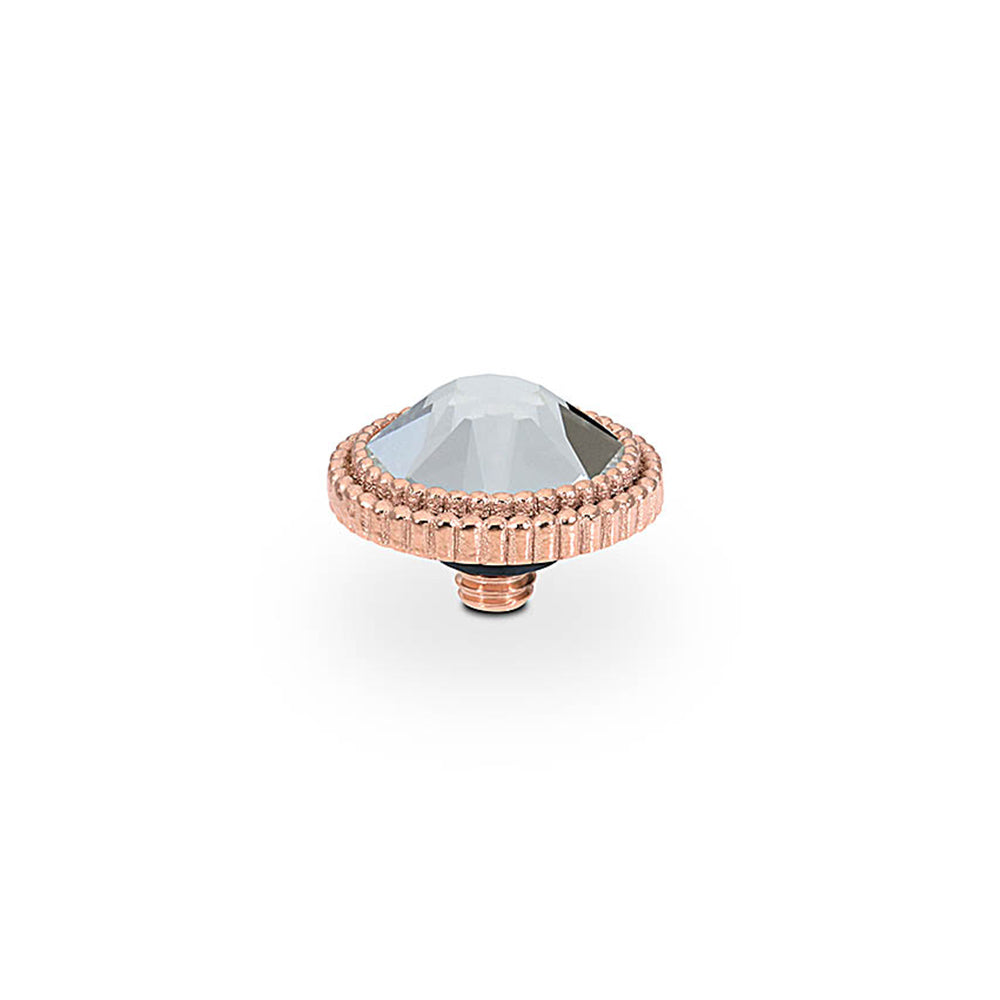 QUDO INTERCHANGEABLE FABERO FLAT TOP 10MM - CRYSTAL - ROSE GOLD PLATED