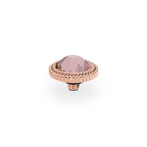 QUDO INTERCHANGEABLE FABERO FLAT TOP 10MM - VINTAGE ROSE CRYSTAL - ROSE GOLD PLATED
