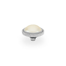 Load image into Gallery viewer, QUDO INTERCHANGEABLE FABERO FLAT TOP 10MM - CREAM CRYSTAL PEARL - STAINLESS STEEL
